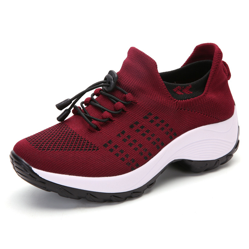 Women Walking Shoes Sock Sneakers - 6.5 - Red